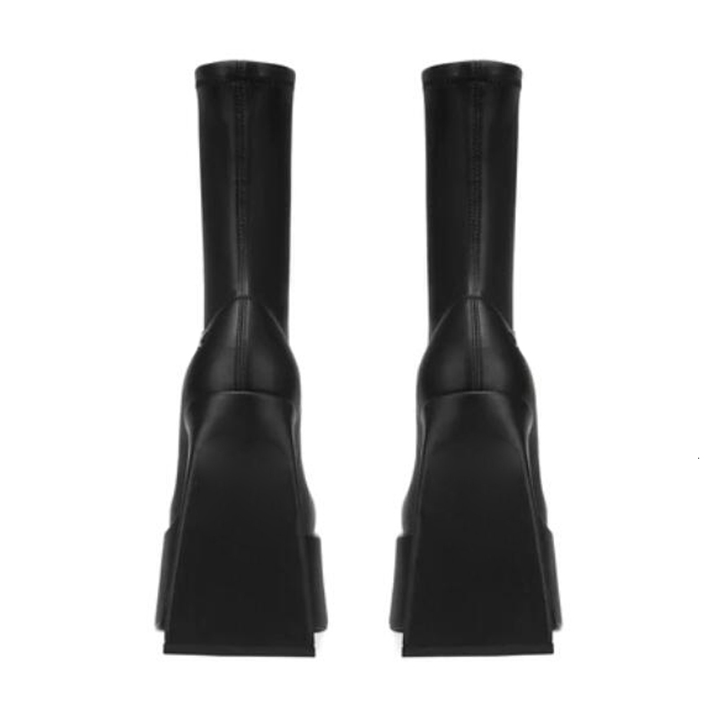 Stretch Punk Style Gothic Chunky Platform Ankle For Women Autumn Winter Shoes Ladies Strange High Heels Boots Booties