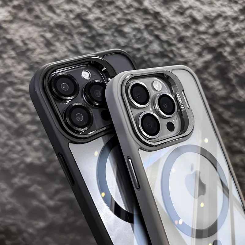 Magnetic Shockproof Phone Case iPhone 15 14 13 12 11 Pro Max For Magsafe Funda Stand Glass Lens Protector Back Cover 31e cac5 32a
