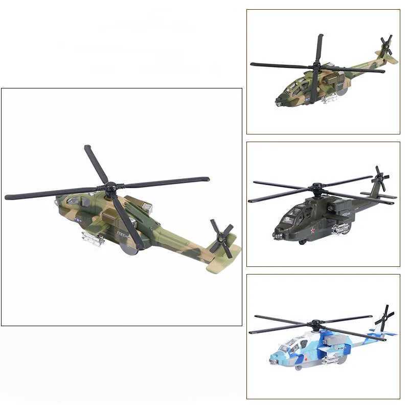 Quality allows pulling back 1 72 armed helicopter model silated sound and light aircraft die-casting alloy toys free delivery W240830 Free shipping