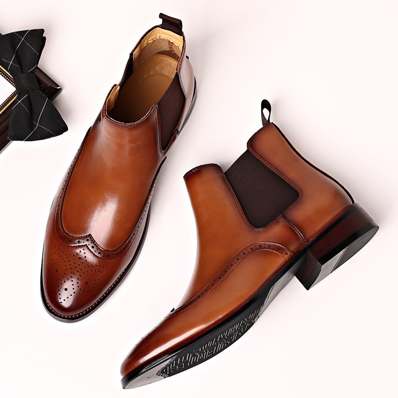 Classic Designer Chelsea Boots High Quality Business Men Leather Boots Wholesale Custom Men's Dress Shoes Martin boots