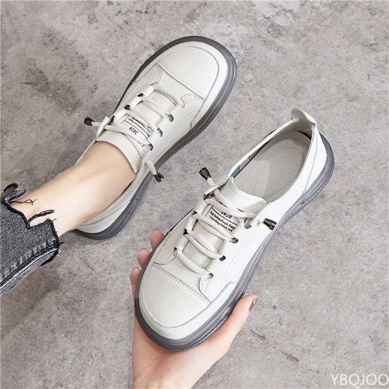 Genuine Leather Women's Flat Sneakers Large Size 35-41 Autumn Vulcanized Ladies Casual Shoes Comfortable Flats dh1100368158JY