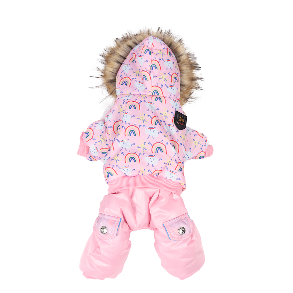 New Rainbow Cotton Hooded Warm Winter Thickness Pet Dog Clothes Cat Puppy Dogs Coat Jackets Jumpsuit From S-XL For small dog