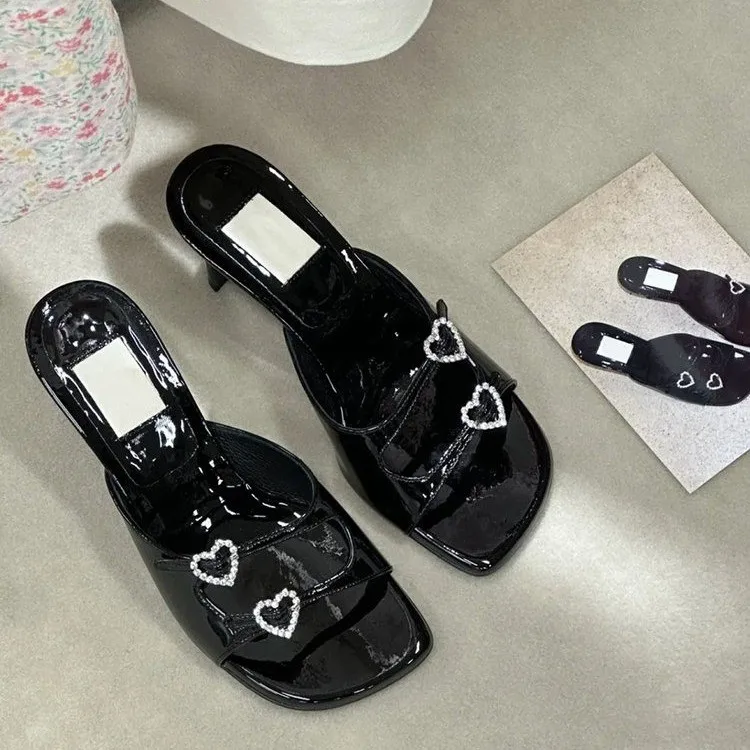 Slippers Sexy High Heels Women Shoes Crystal Luxury Sandals Designer Dress Flip Flops Summer 2024 Party Pumps Trend Mujer Slides
