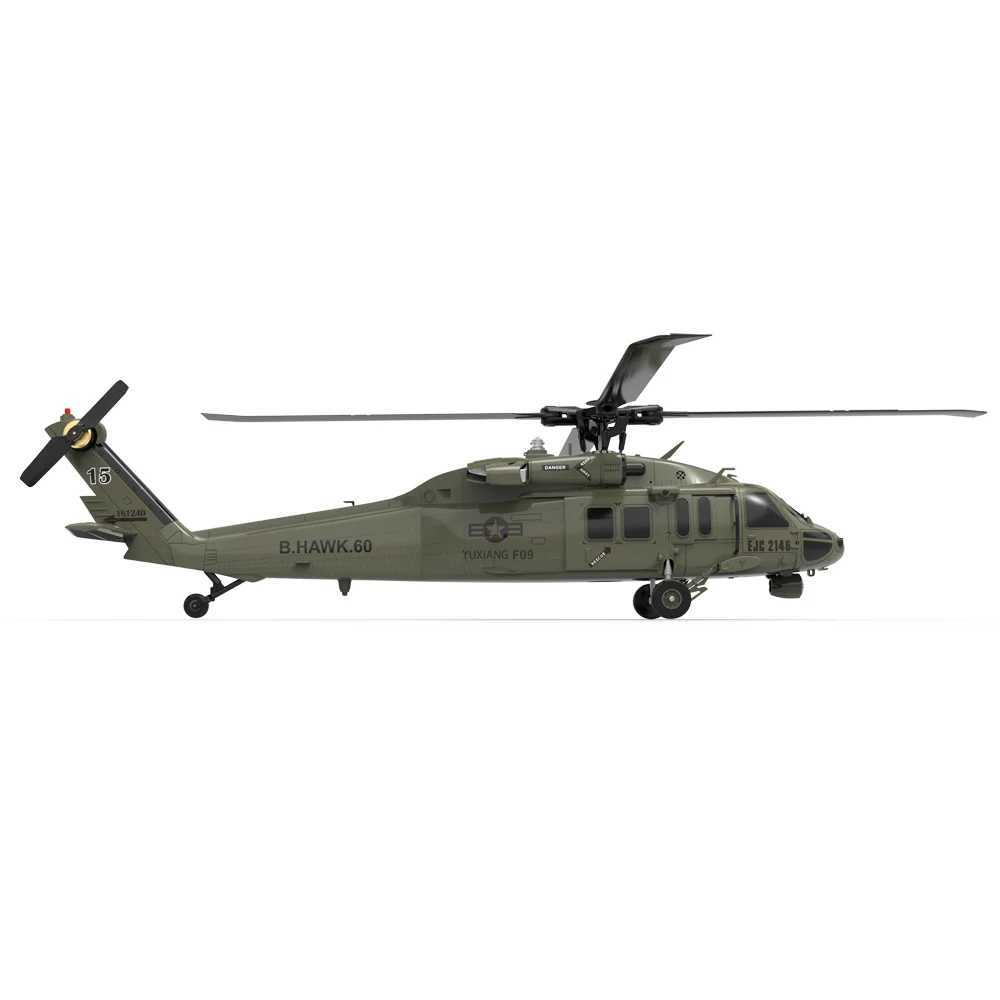 YuXiang YXZNRC F09 UH60 Black Hawk 2.4G 6CH 3D6G System Dual Brushless Direct Drive Motor 1 47 Proportional Brushless RC Helicopter W240830