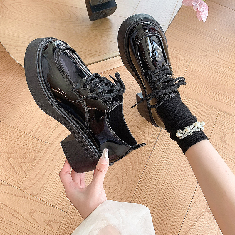 Spring New 2024 New Black Platform Flats Women Loafers Slip On Boat Shoes Designer Quality Casual Leather Oxfords