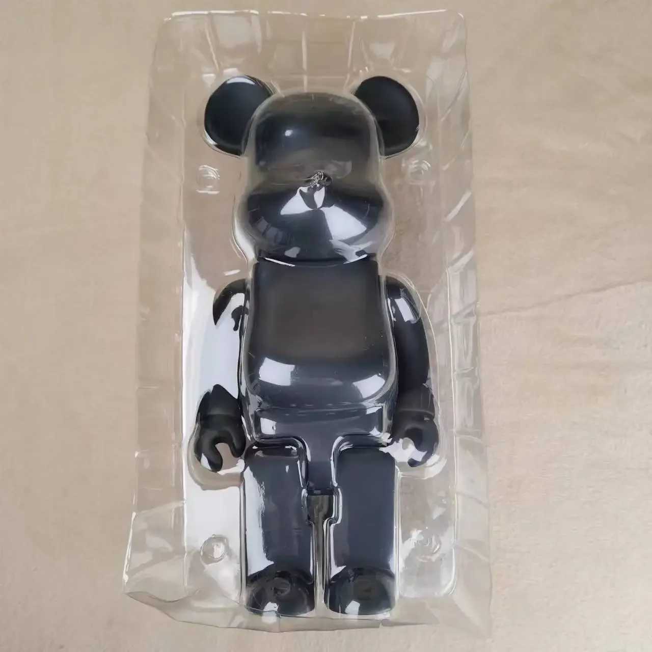 Decorative Objects Figurines High quality black and white bear DIY assembly 28cm Milky Way painting bear 3D model mini brick toy T240829