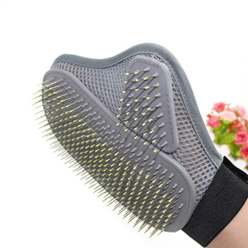 Deshedding Gloves Soft Bristles Dog Massage Gloves Comfortable Pet Cleaning Mitt for Small Medium Large Dogs & Cats