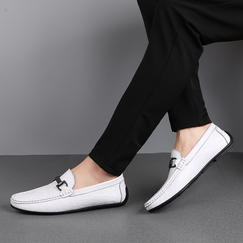 High Quality Mens Shoes Autumn Genuine Leather England Trends Fashion Loafers Male Footwear Men's Casual Shoes Man Slip on Flats