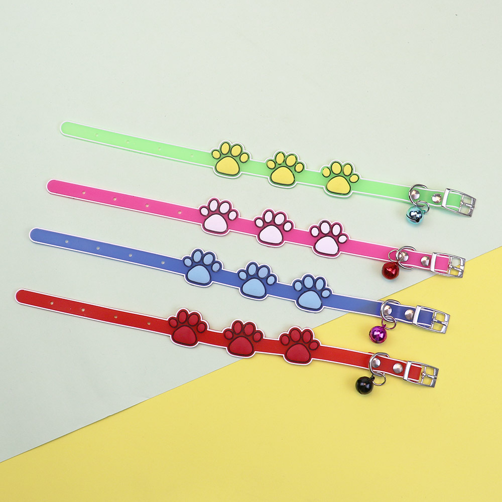 Cat Dog Collar with Bell Big Feet Puppy Collar Adjustable Pet Safety Collar Pet Grooming Accessories for Small Dogs Cats Kitten