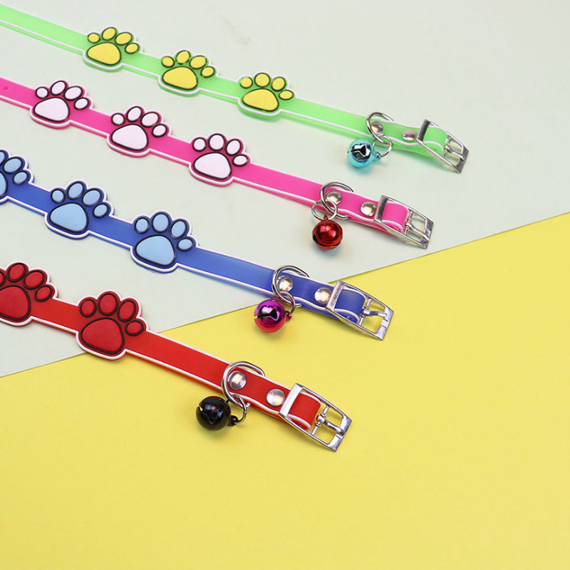 Cat Dog Collar with Bell Big Feet Puppy Collar Adjustable Pet Safety Collar Pet Grooming Accessories for Small Dogs Cats Kitten
