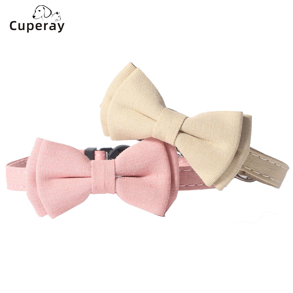 Cat Collars,Breakaway Pet Collar with Bell & Bow Decoration Adjustable Kitten Puppy Collar for Outdoor Indoor Kitten Accessories