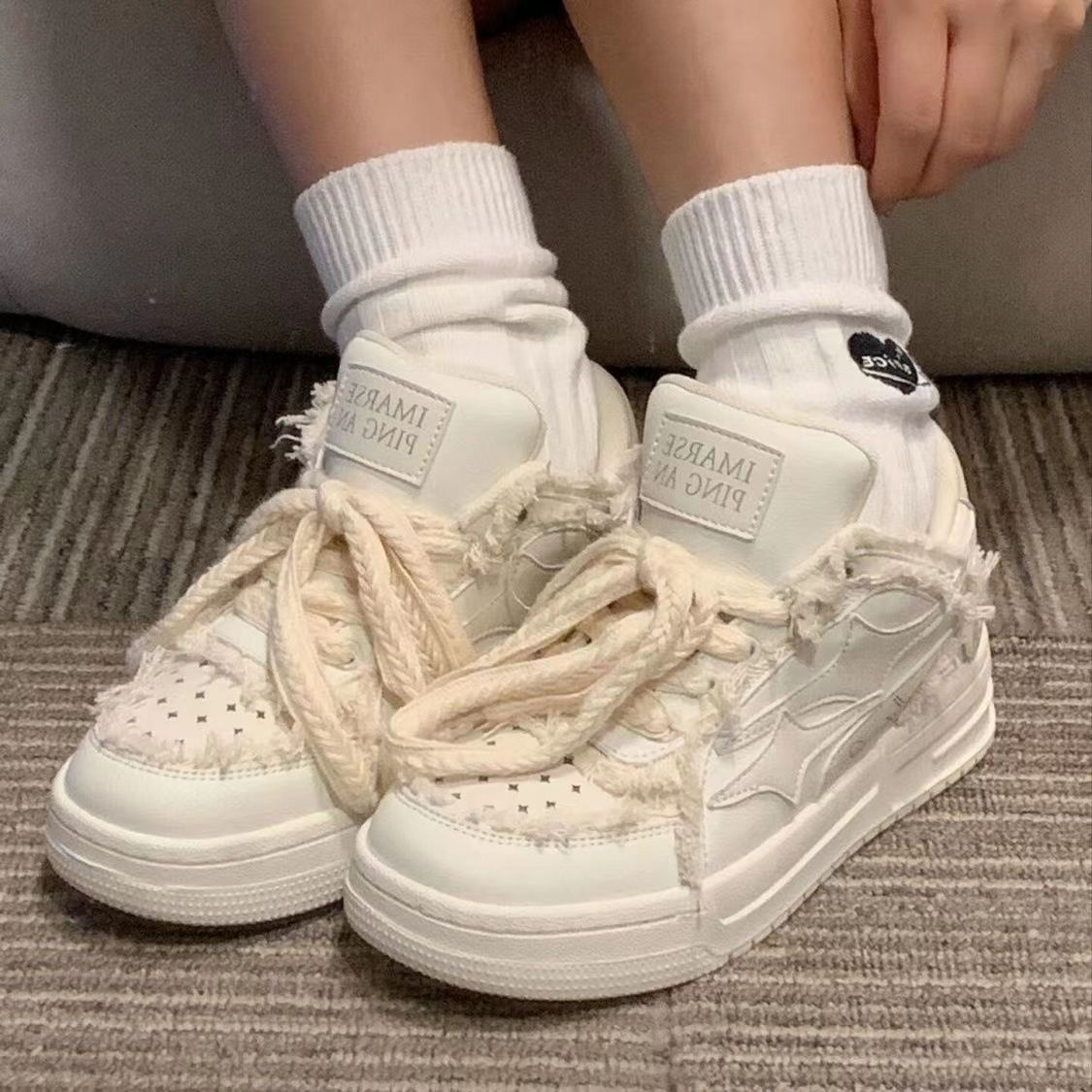 Women's versatile denim star sports casual board shoes