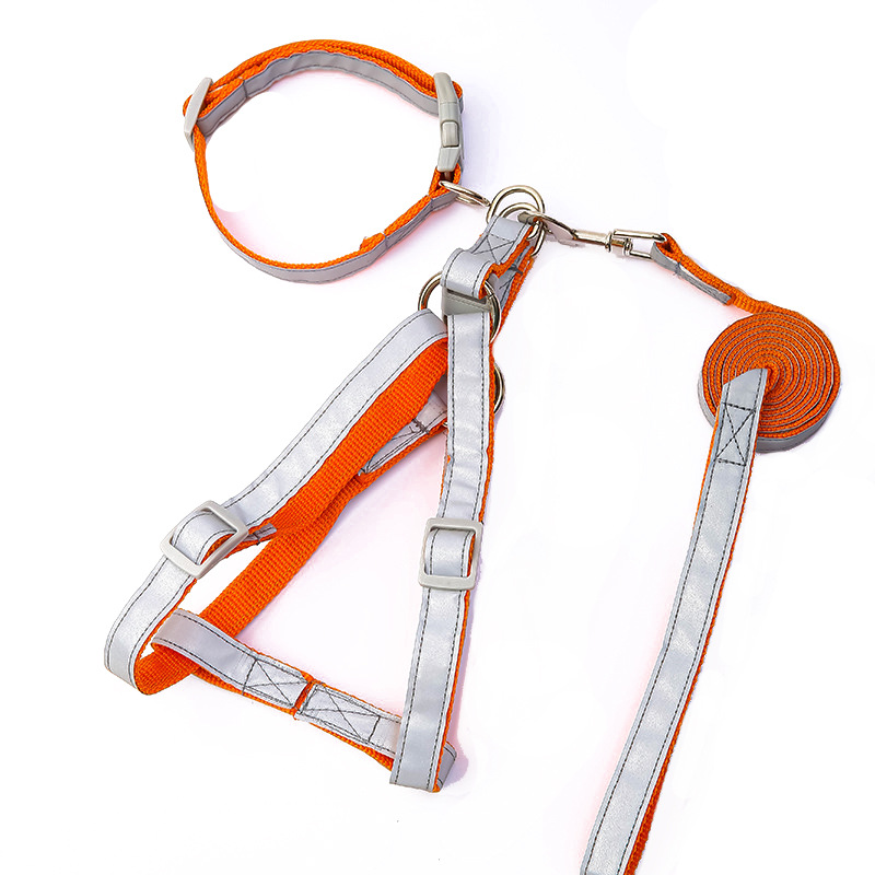 Reflective Pet Harness and Leash Collar Set Adjustable Small To Medium Dog Harness & Collar with Leash Pet Accessories Supplies