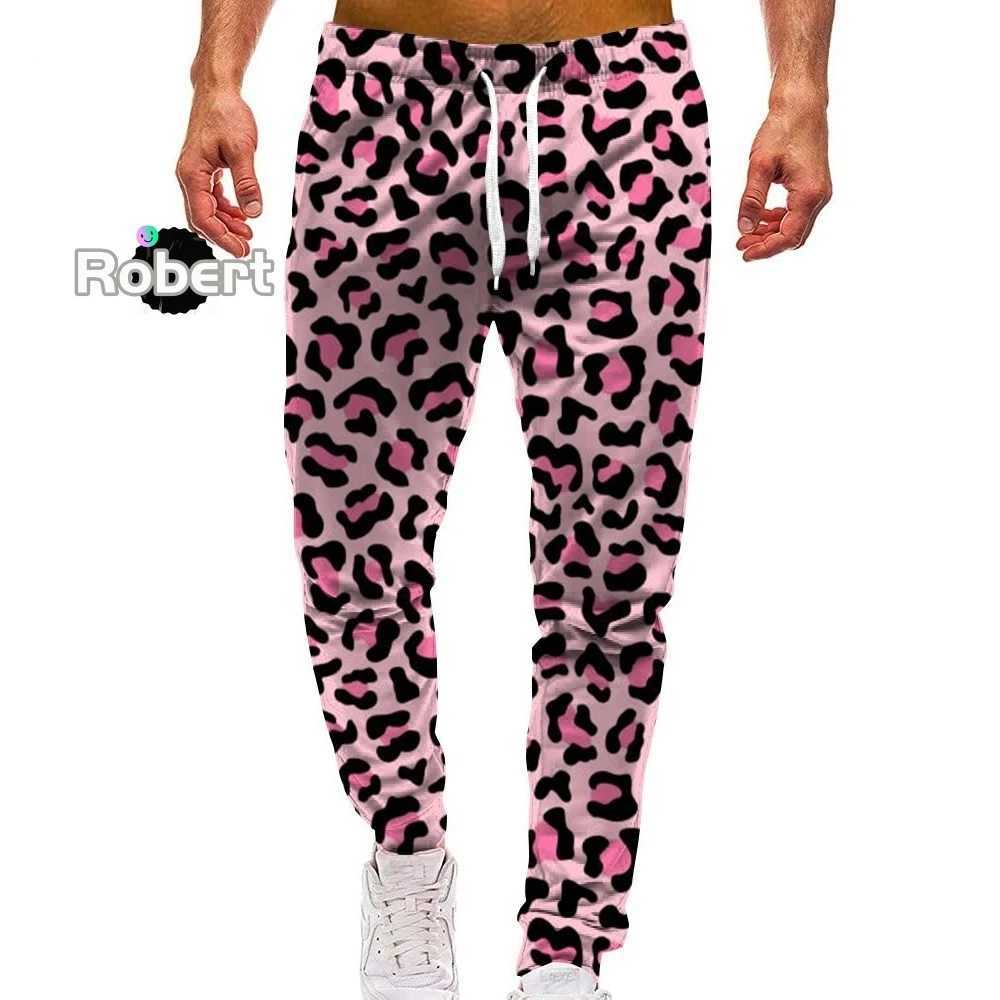 Men's Pants Leopard Pattern Men Sweatpants 3D Print Y2k Pants Man Casual Sports Jogger Color Outdoors Tennis Drawstring Trousers Y240830FSYP