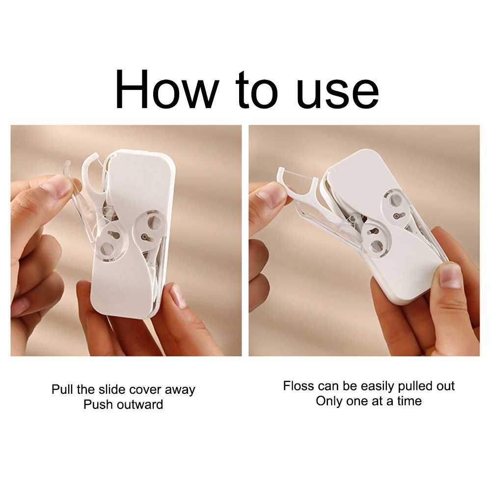 Automatic Dental Floss Dispenser Storage Box Reusable Pocket Floss Toothpicks Container Portable Teeth Flosser Holder ToolXJ240830