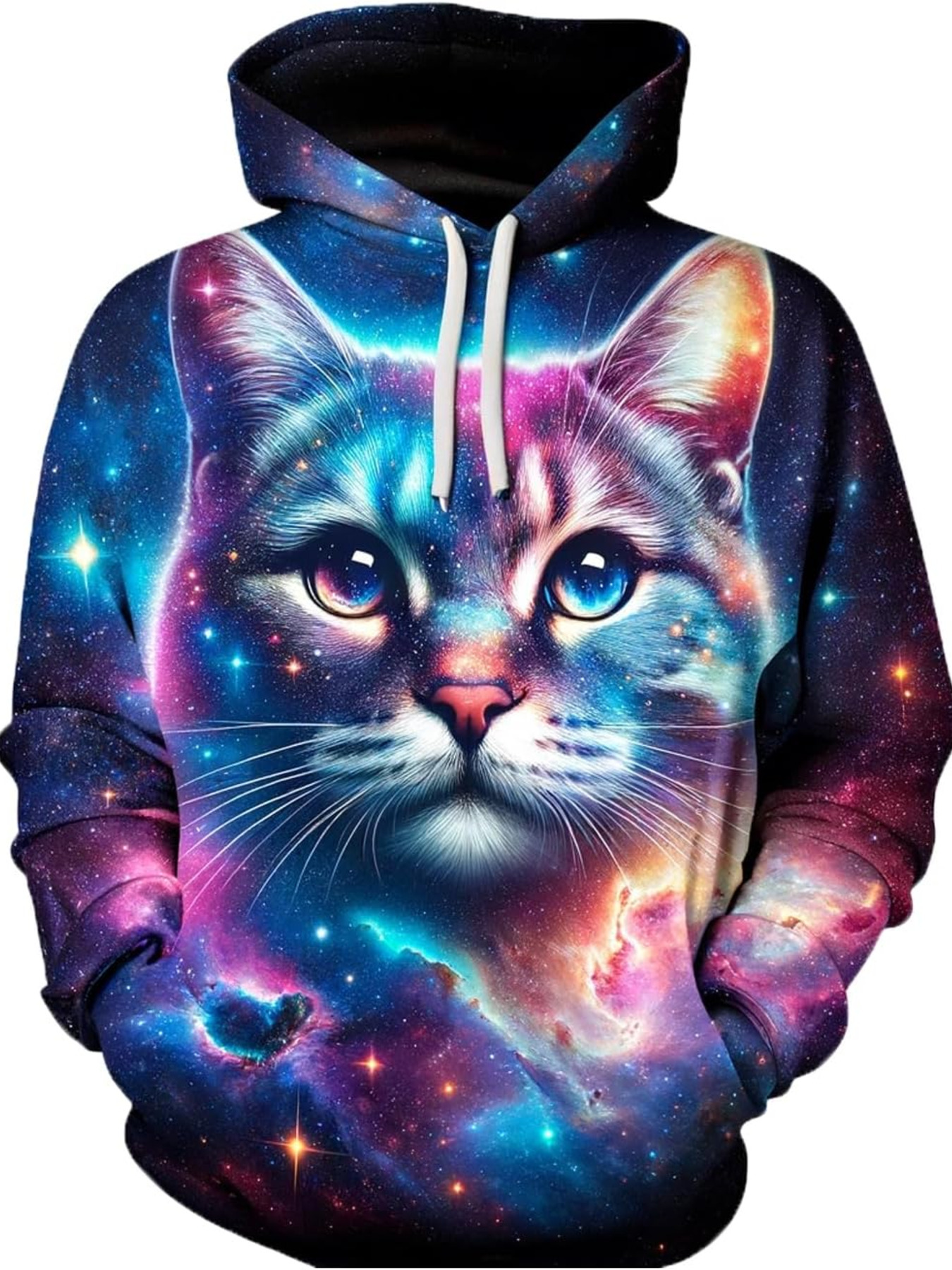 Hoodie For Mens Womens Unisex 3D Graphic Galaxy Funny Cat Pullover Hoodies With Pocket Series 66 Sweatshirt Free shipping