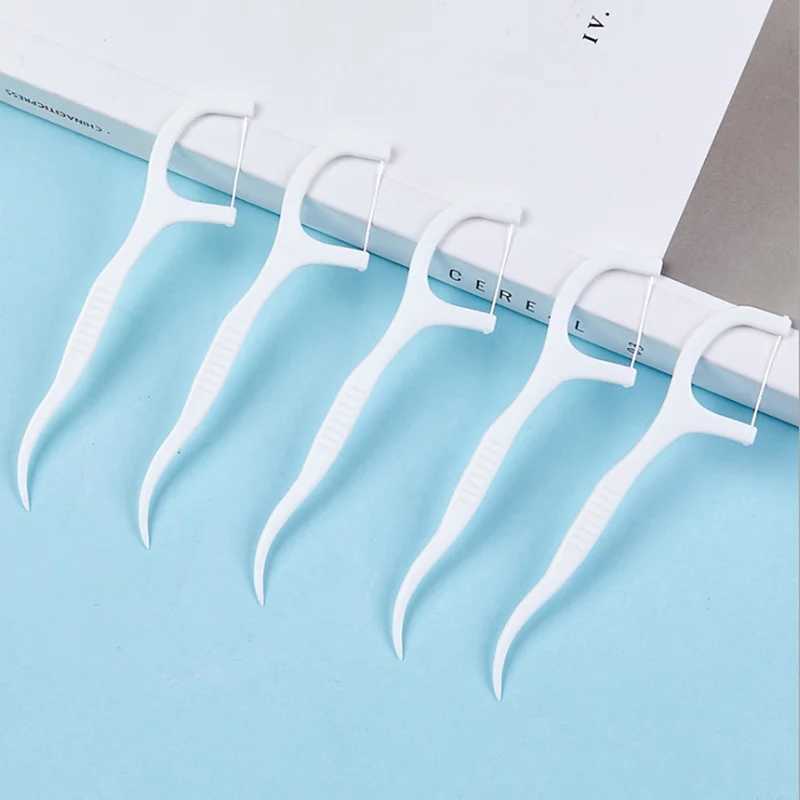 50pcs Disposable Dental Flosser Interdental Brush Teeth Stick Toothpicks Floss Pick Oral Gum Teeth Cleaning Care 7.5cmXJ240830