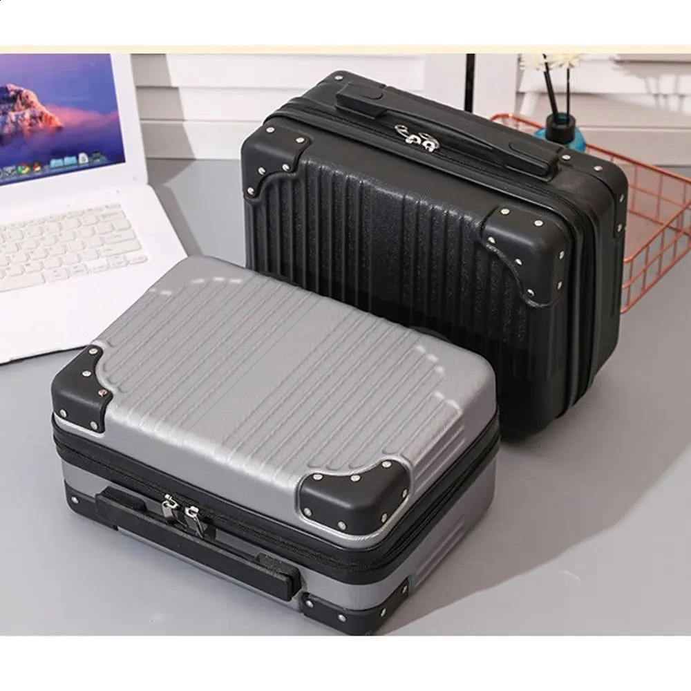 14 inch Mini Travel Suitcase Cosmetic Box Hand Luggage Organizer Makeup Case Small Password Boarding 240830