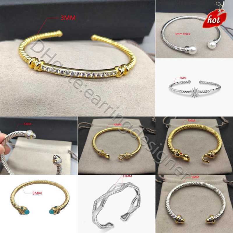 925 Sterling Silver Luxury Bracelets Bracelet Diamond Open Thin Twist Exquisite 18K Gold Women Thick Chunky hoop Style Designer Accessories Fashion Party Gift YB3J