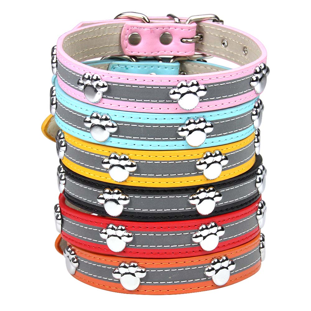 halloween pet Riveted reflective pet collar dog rope dog chain PU leather dog collar pet collar wholesale