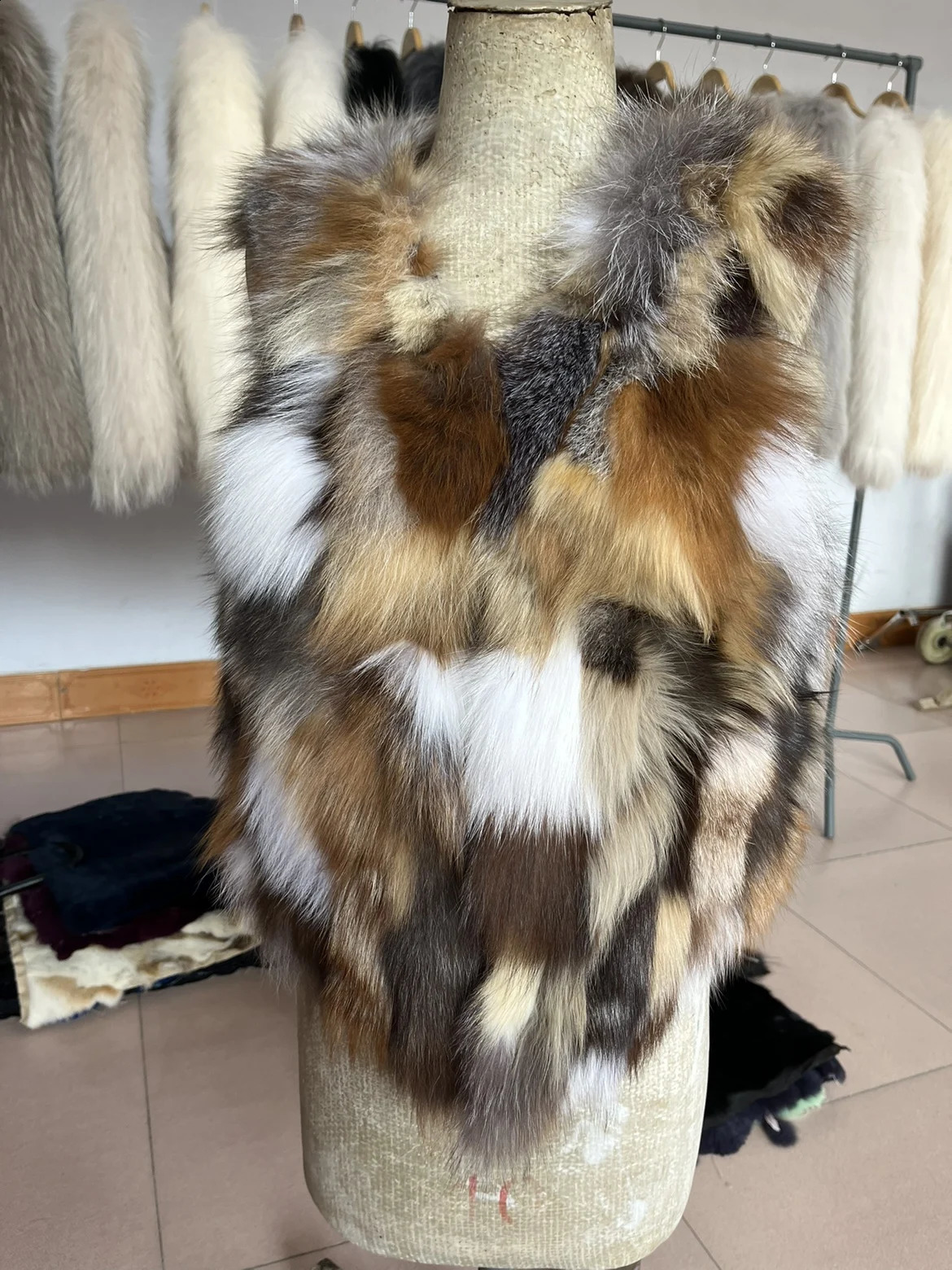 Natural fox fur board real fur blanket parka lining DIY material 240830