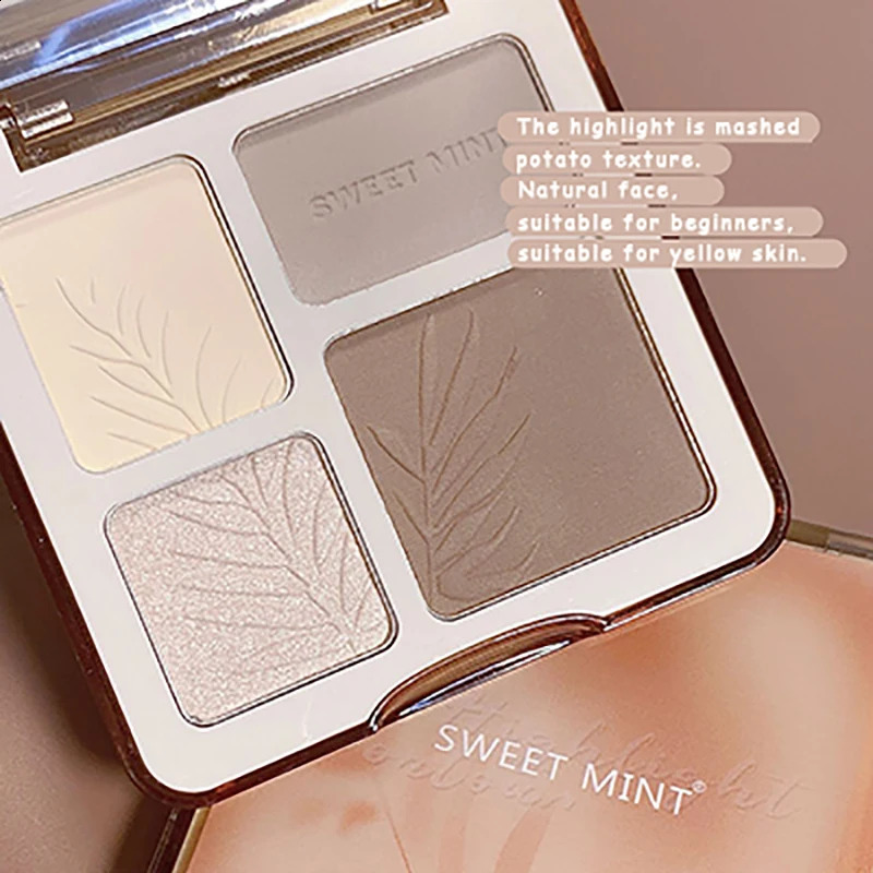 4 Color Matte Bronzer Contour Shading Powder Palette Natural Stereoscopic Nose Shadow Multifunctional Highlighter Blush Cosmetic 250814