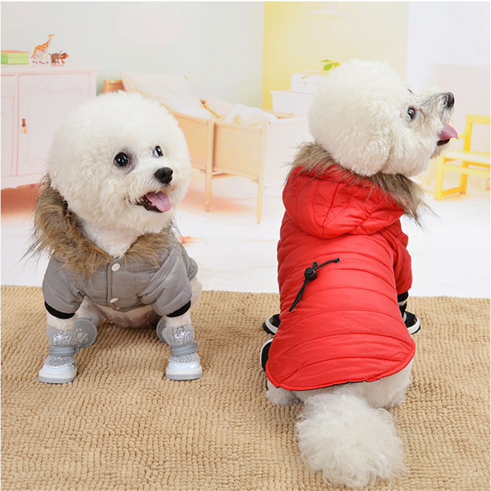 Coat Small Jacket Windproof Warm Padded Down Hoodie Snowsuit Fashion Winter Dog Clothes for Cat Puppy Chihuahua Yorkie Free shipping