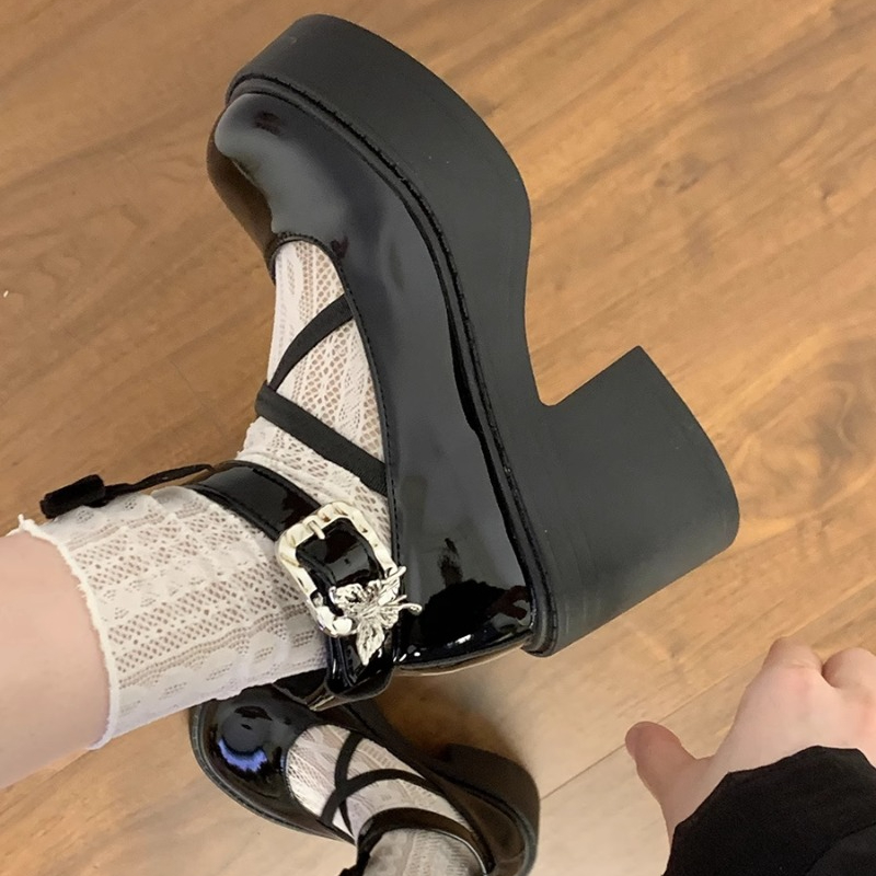 2025 new for Shoes Women Fashion Buckle Women's Pumps Autumn Mary Jane Round Toe Shallow High Heel Pump Female Dress Chunky Heels S df2f 's 