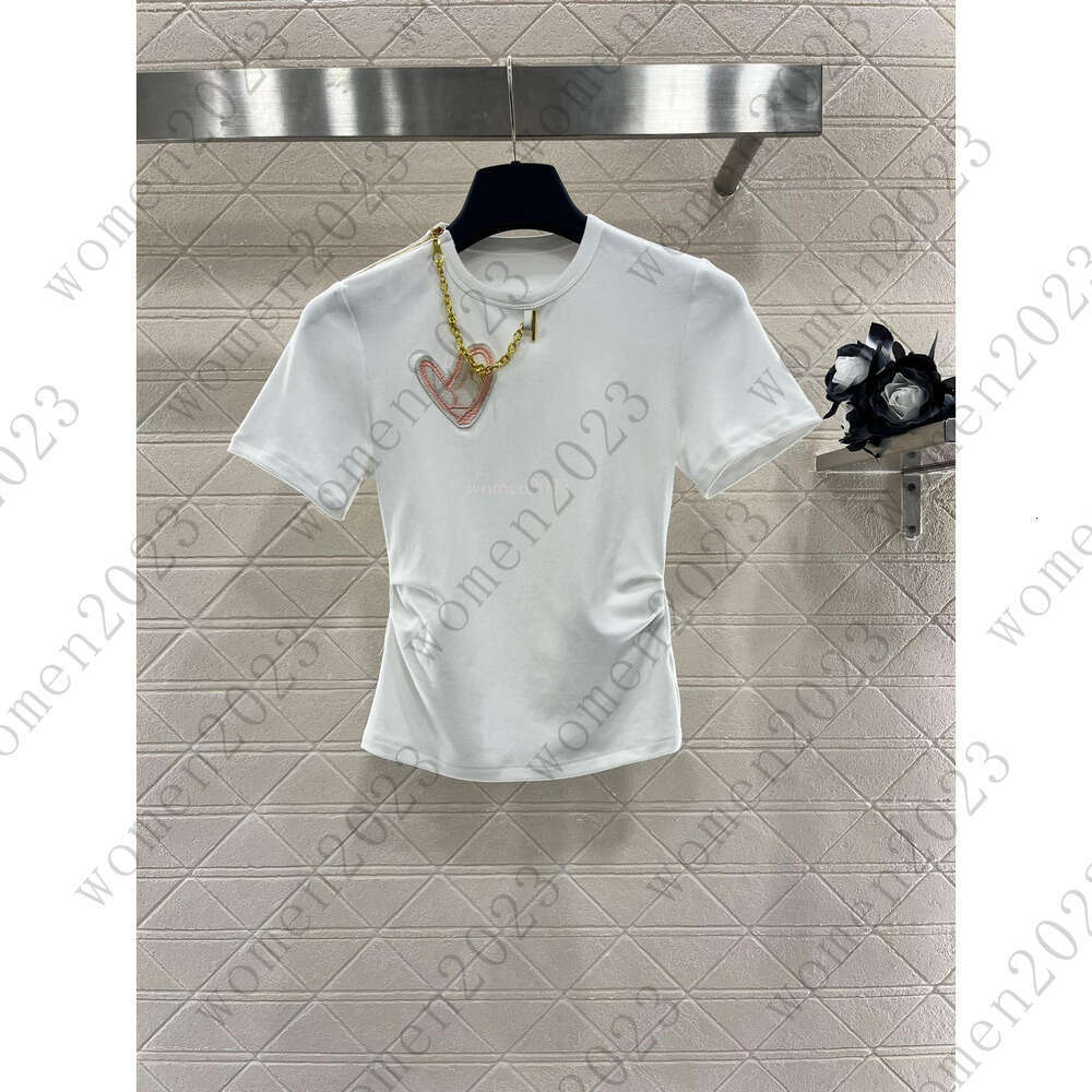 Brand T-shirt Women Short Sleeve t-shirt Designer Round neck tshirt summer Fashion LOGO vacation Love chain decoration tshirts travel Aug 30