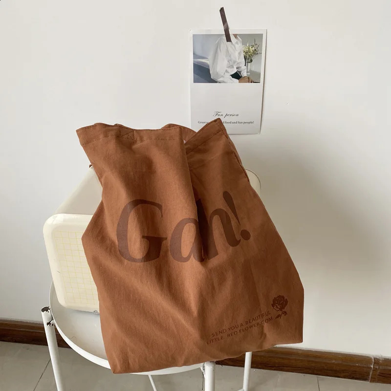 Retro Student Thin Canvas Shoulder Bag Summer Women Travel Beach Handbag Large Capacity Ladies Cloth Grocery Shopping Bags 240830