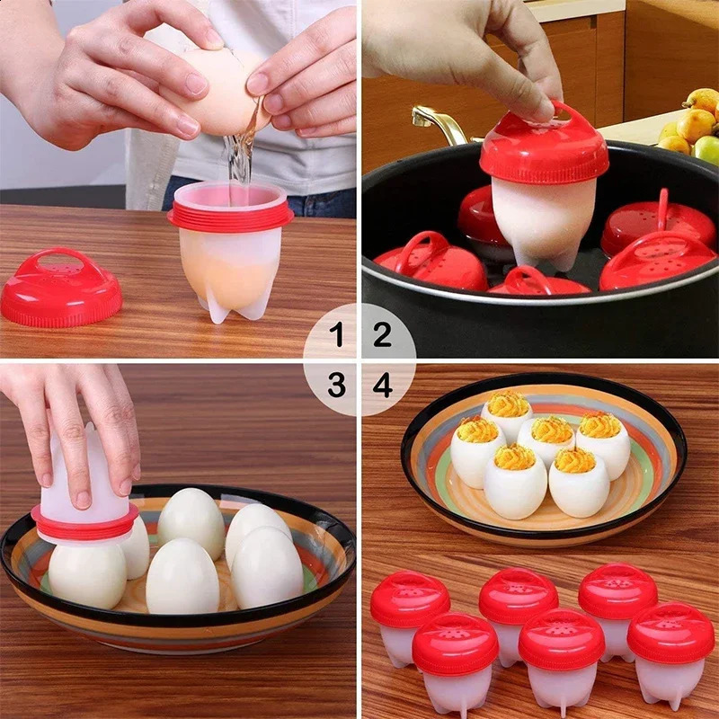 36pcs A Free Silicone Egg Boiler Steamer Nonstick Cook Cups Fast Poacher for Breakfast Kitchen Cooking Tool 240830