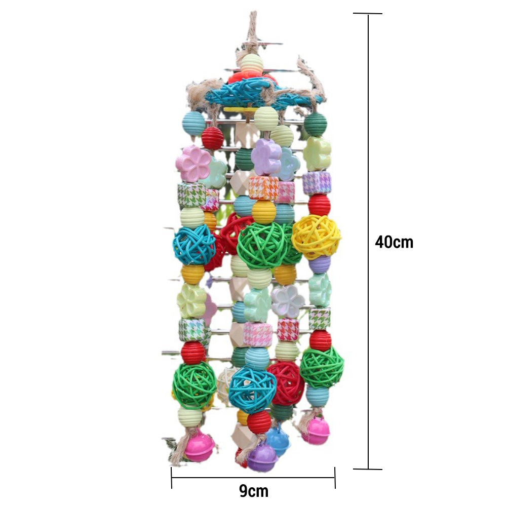 Bird Toys Parrot Toys Bird Block Knots Tearing Toy Hanging Wooden Parrot Chewing Toy For Parrots, Cockatoos, Macaw