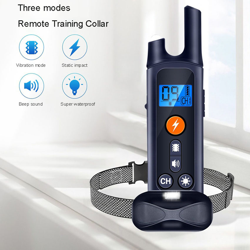 Intelligent Dog Barking Stopper Remote Electric Shock Pet Collar Electronic Dog Trainer Rechargeable 1000m