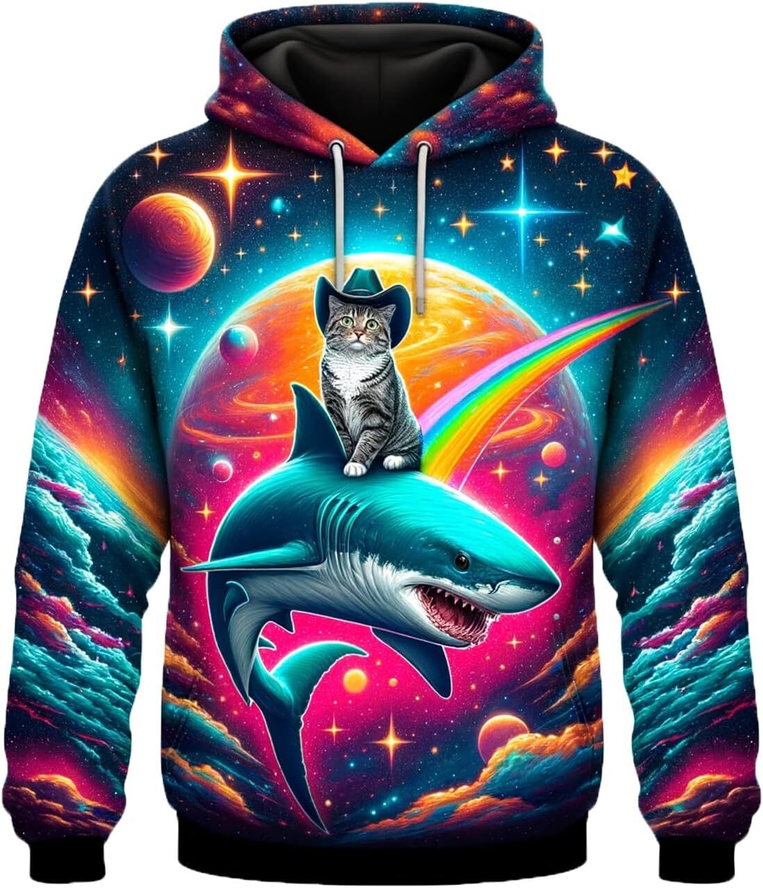 Hoodie For Mens Womens Unisex 3D Graphic Galaxy Funny Cat Pullover Hoodies With Pocket Series 66 Sweatshirt Free shipping