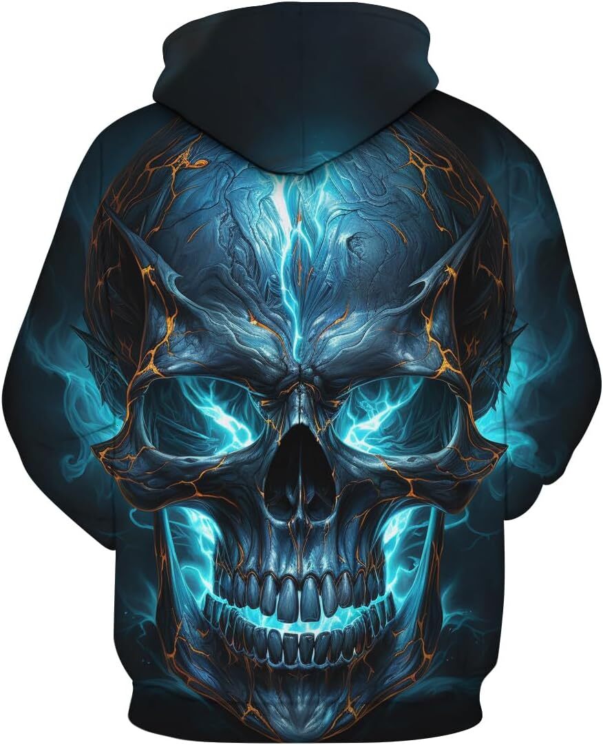 Halloween Hoodie for Mens Skull Hoodie For Men 3D Print Novelty Graphic Hoodies Fashion Sweatshirts Graphic Pullover Long Sleeve