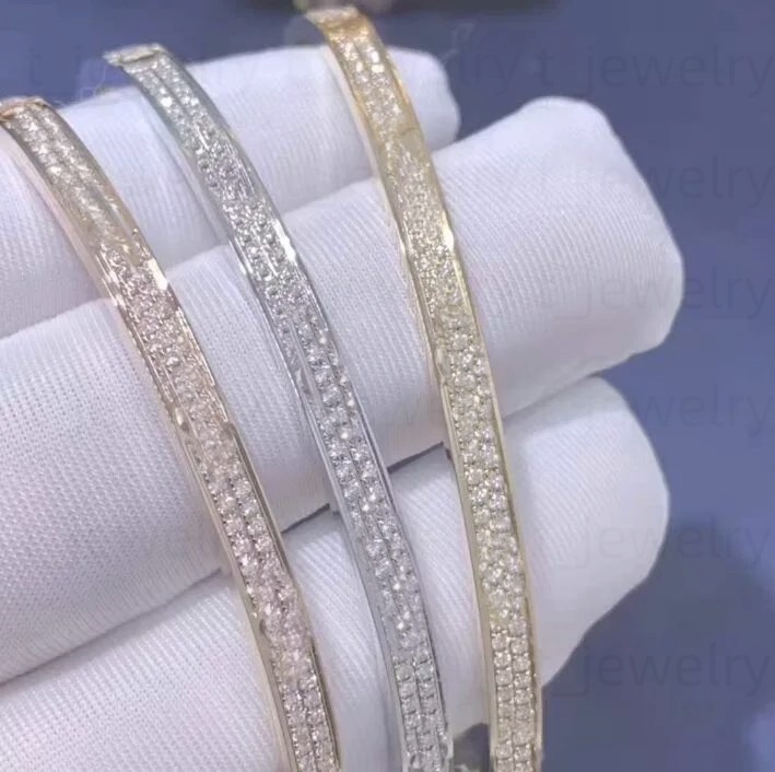 Unisex Two-Row Diamond Cuff Bracelet - Premium Titanium Steel Luxury Accessory