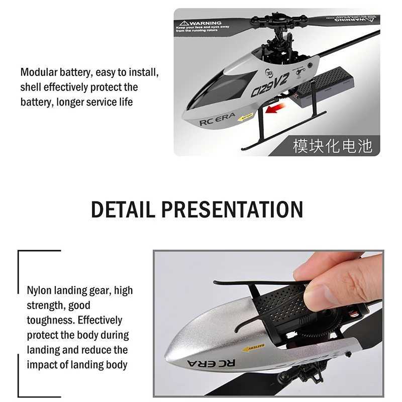 Military series C129 V2 RC helicopter 6 CH four-way fixed height single-mode drone outdoor RC aircraft toy W240830