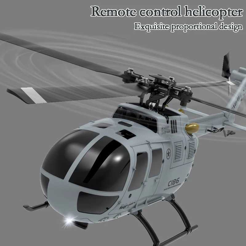 C186 PRO RC helicopter 2.4G 4 Ch 4 propeller 6-axis electronic gyroscope for stable remote control of RC childrens toys W240830