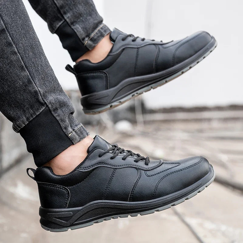 6KV Insulation Safety Work Shoes For Men And Women Waterproof Black Leather Shoes Non-slip Kitchen Shoes Indestructible Boots 240830