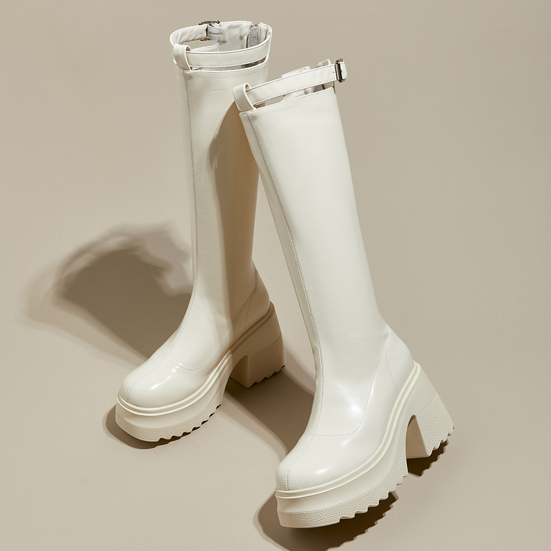 AIYUQI Female Rider Boots 2024 New Autumn 10cm Heel High Roman Boots Women Fashion High Heel Long Boots Women