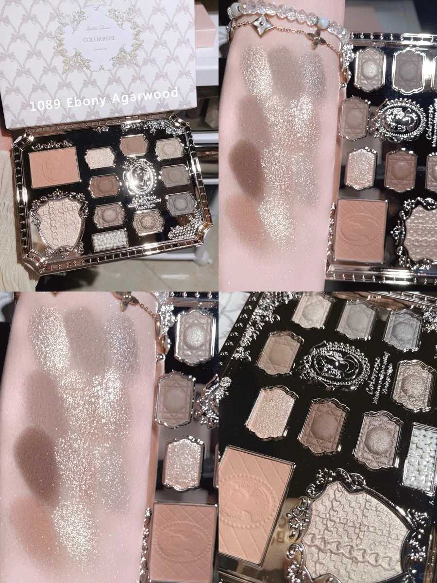 Ballet inspired eye shadow palette with highlighter and Blush all-in-one makeup set use mirror to shape eyes for a long time W240830