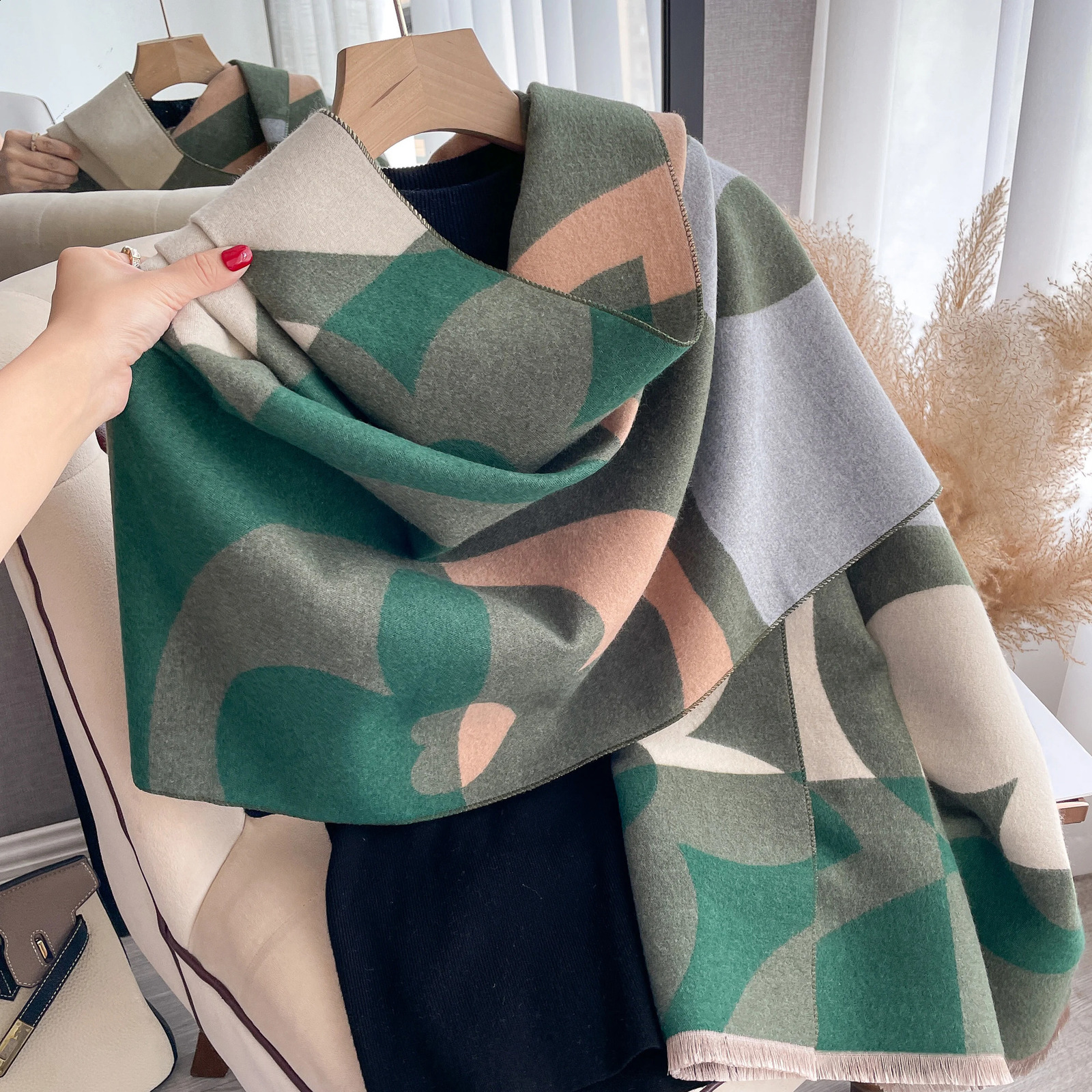 Cashmere Scarf for Women Thick Warm Winter Blanket Female Quality Shawl Wrap Bufanda 2024 Poncho Echarpe Pashmina y240828