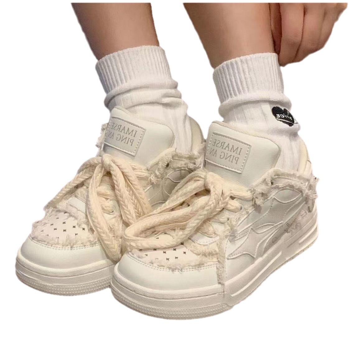 Women's versatile denim star sports casual board shoes