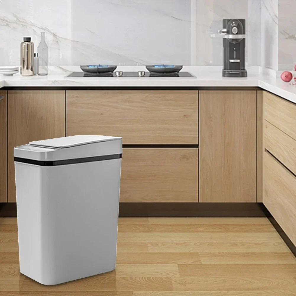 12L Smart Trash Can Automatic Touchless Garbage Kitchen Bedroom Bin Toilet Bucket SpaceSaving Waterproo 240830