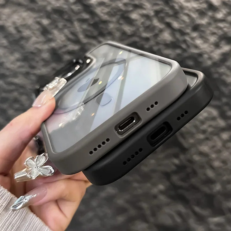 Magnetic Shockproof Phone Case iPhone 15 14 13 12 11 Pro Max For Magsafe Funda Stand Glass Lens Protector Back Cover 31e cac5 32a