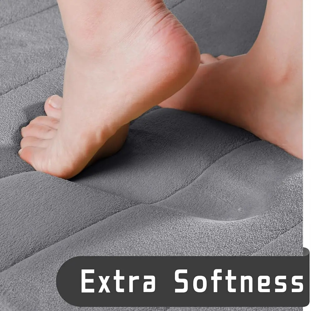 3 Pcs Bathroom Mat Set Nonslip Toilet Carpet Memory Foam Absorbent Floor Mats Shower Rug Home Decor Waterproof Footpad 240830