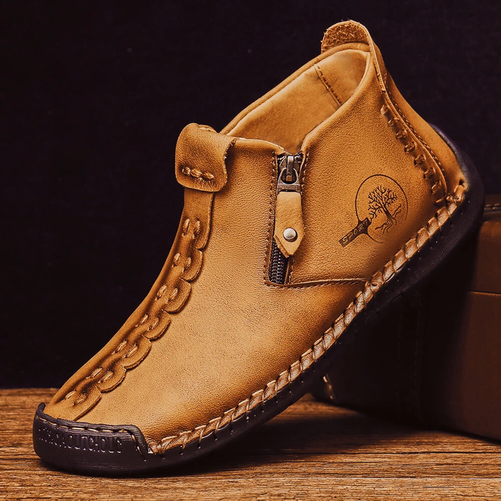 Autumn Men Boots Handmade Casual Ankle Boots For Man Winter Boot Zipper Shoes For Male Hombres Botas 240819