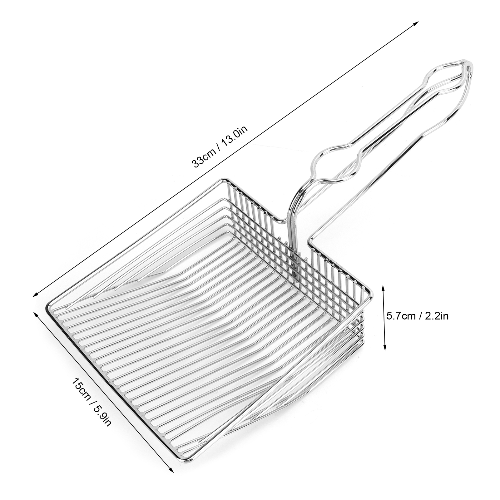 Pet Cat Litter Shovel Large Stainless Steel Metal Fine Hole Iron Shovel Cat Litter Shovel Pet Products Household General