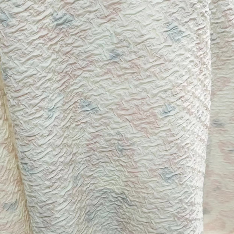 Manufacturer's direct supply of all polyester yarn wrinkled fabric printed fabric clothing fabric