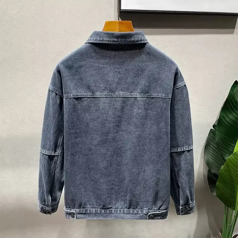Trendy Denim Jacket For Men Loose Fit European Style Streetwear Fashion Spring Season Arrival Clothing Regular Length 240830